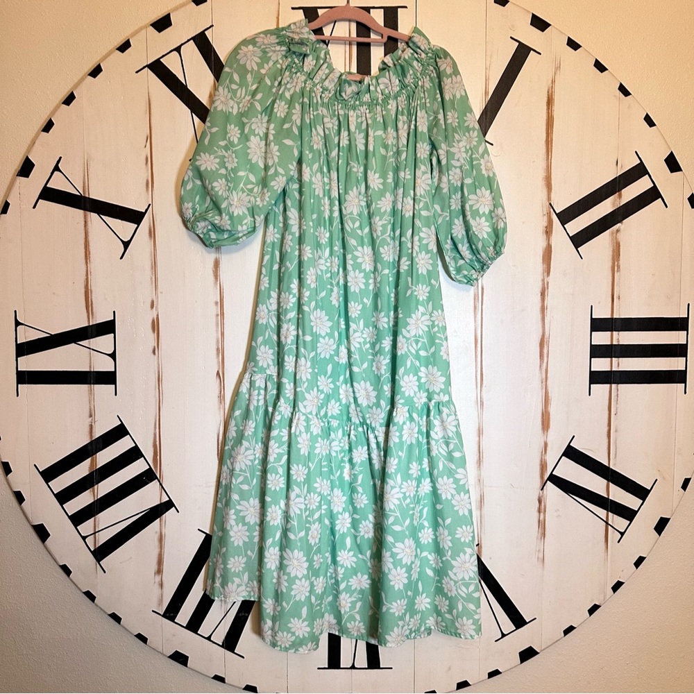 Mint Floral Dress
